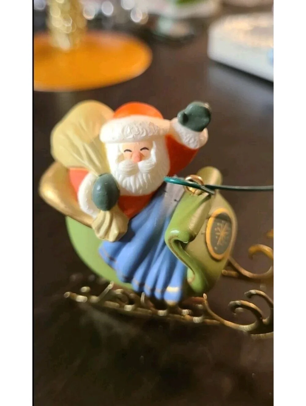 1982 Santa and Reindeer Hallmark Cards Keepsake Ornament Vintage NO BOX